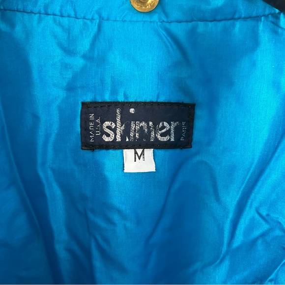 Vintage 80’s Skimer Paris 2pc matched set ski suit bright blue flawless made USA - Picture 5 of 16